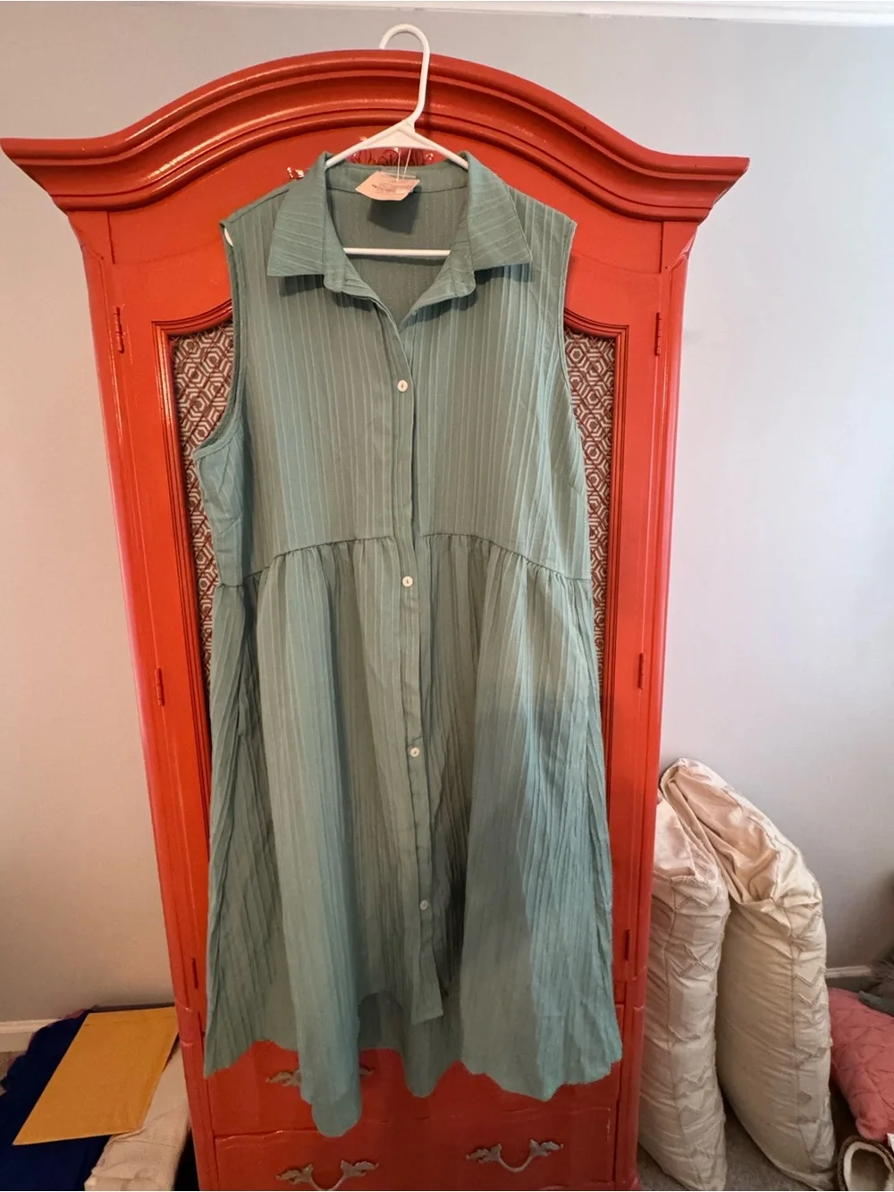 BloomChic Sleeveless High-Low Dress in Sage Green